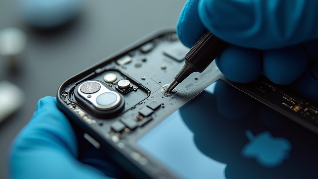 czyszczenie wewnętrznej soczewki iphone'a