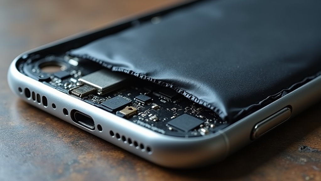 ostrzeżenie o spuchniętej baterii litowo-jonowej