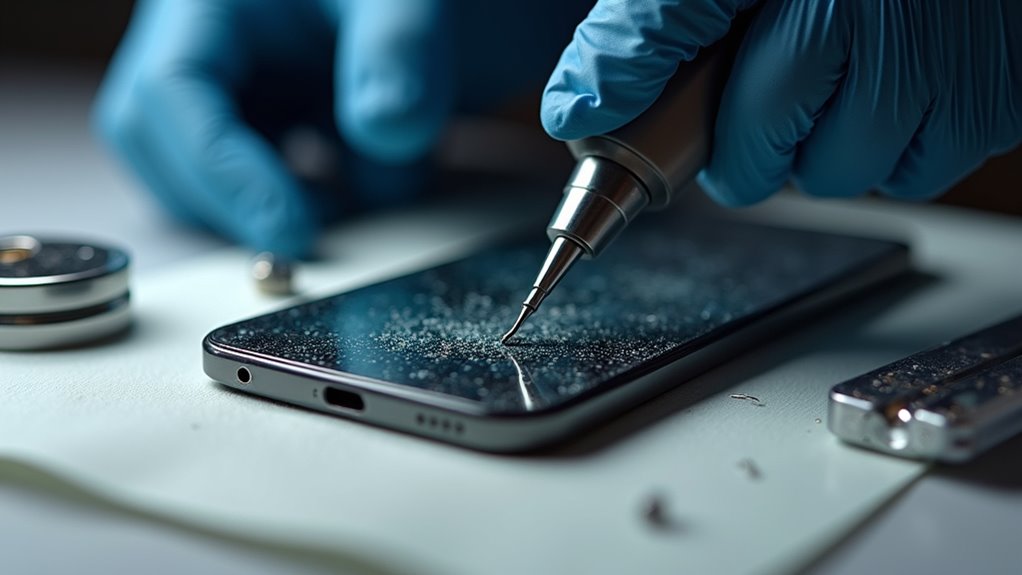 demontaż ekranu iPhone'a z tytanową ramką