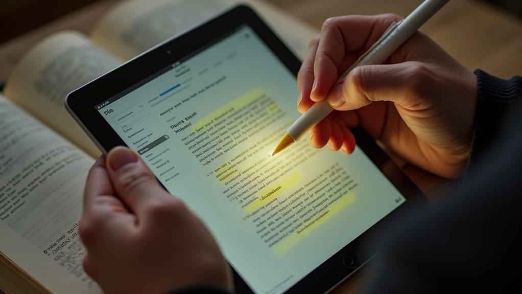 korzystając z narzędzi do pisania na iPadzie