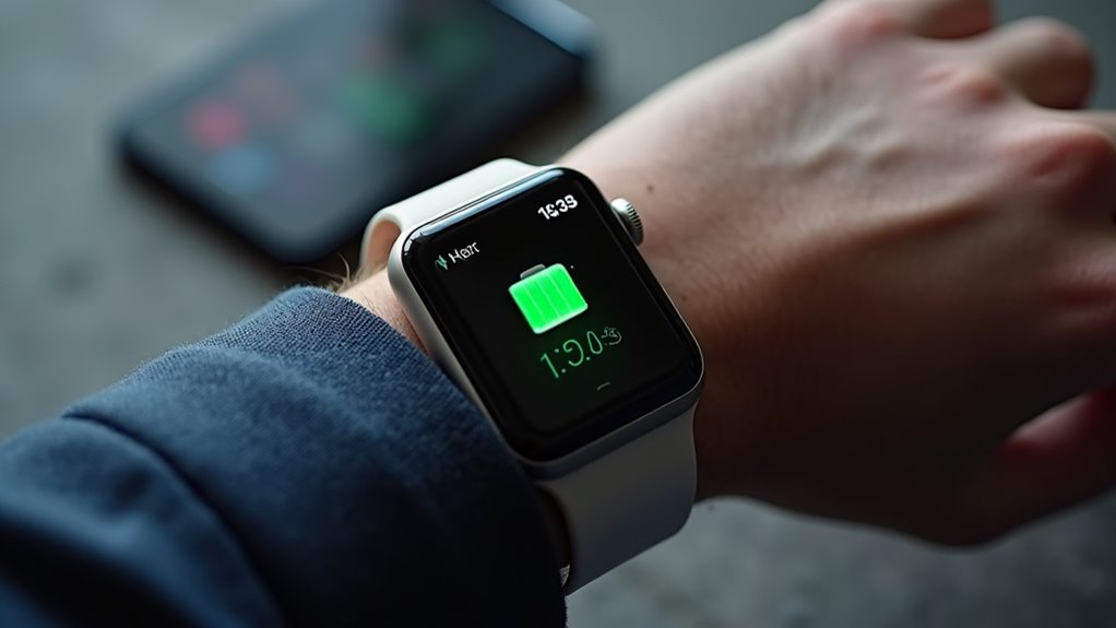 zegarek wyświetla baterię iPhone'a